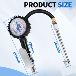 SWAWIS Tyre Inflator Air Pressure Gauge Tyre Pressure Gauge Compressed Air Tyre Inflator Digital 220 PSI Tyre Inflator Calibrated Tyre Pressure Gauge High Precise for Car Motorcycle Bicycle