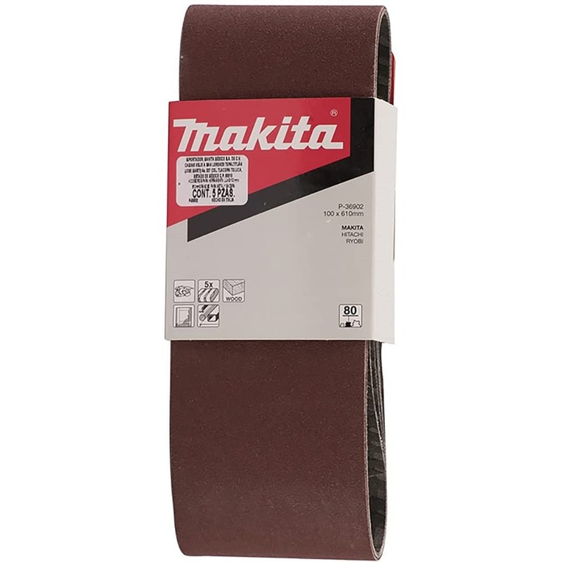 P-36902 Sanding Belt 3.94inx24in K80 5Pcs