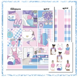 Life Planner Sticker Kit, Meow, over 150 stickers on premium matte