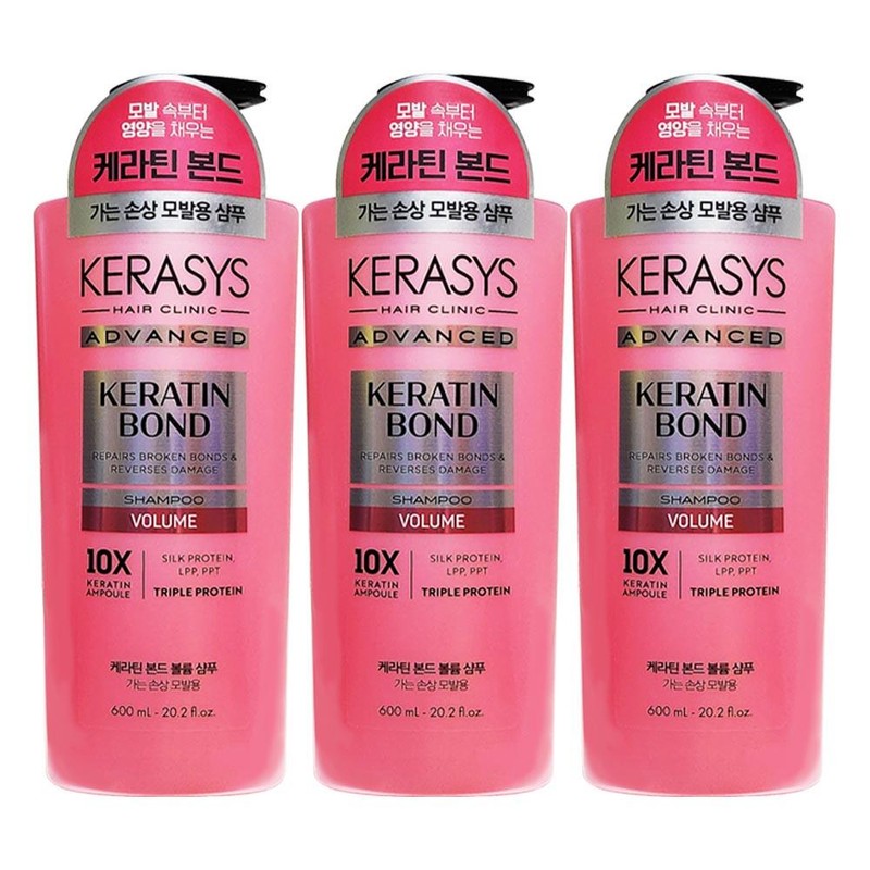 Aekyung 애경 케라시스 케라틴 본드 볼륨 샴푸 600mL x 3개