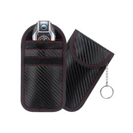 Faraday Key Fob Protector, Car RFID Signal Blocking Key Fob Protector, Anti-Hacking Case Blocker, Car Key Signal Data Blocker Bag. 2-Pack