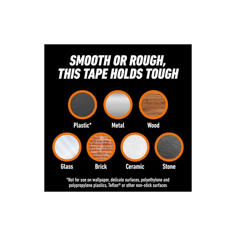 Gorilla Tough & Clear - Cinta adhesiva de montaje de