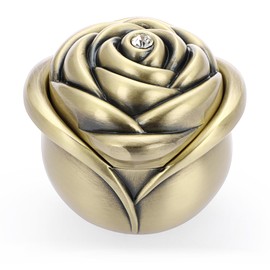 Hipiwe Rose Shape Vintage Jewelry Box Small Trinket Box Metal Ring Holder Box Treasure Chest Decorative Keepsake Organizer Box for jewelry,Gift for Girls Women,Large