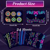 24 Sheets Neon Face Paints Glow in Dark, Fluorescent Tattoo