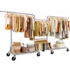 Raybee Heavy-Duty Clothes Rack, 117" W Rolling Rack with Wheels,