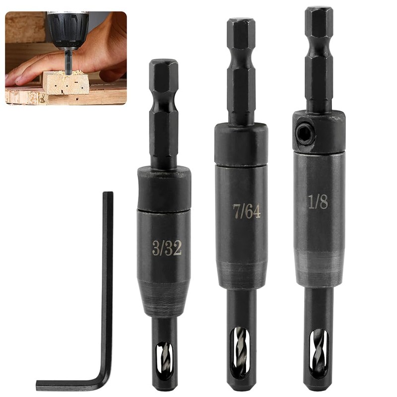 Self Centering Drill Bit Set for 1/4inch Clic-Change, 3pcs CC2430