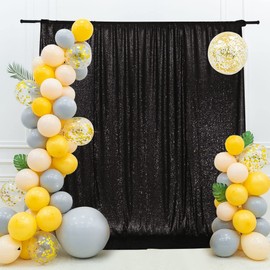 Eternal Beauty 182x214cm Black Shinny Sequin Photography Backdrop Party Prom Wedding Youtobe Banquet Photo Background (6x7 feet)