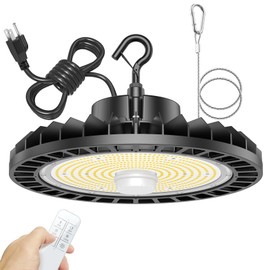 OPENLUX 240W UFO LED High Bay Light Dimmable with Remote Control 36000lm 5000K UFO ETL DLC Listed High Bay LED Shop Lights for Warehouse Garage AC 100-277V