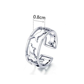 Ategazza Open Rings 925 Sterling Silver Adjustable Rings ga8, Silver