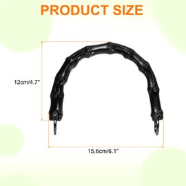 sourcing map 2 Pcs ABS Purse Handles 6" U-Shape Handbag Handle Replacement Accessories with Black Buckle for Handmade Crochet Bag Beach Straw Bag DIY Bags, Black