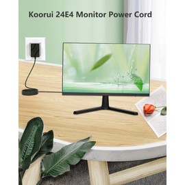 Replacment for Koorui Monitor Powre Cord Compatible with for Koorui 24E4 24N50C 24N1 24N1A 22N1 21.5'' 24'' LED Full HD 1080P Curved Gaming Monitor, Replacment for Koorui Color Display Power Cord