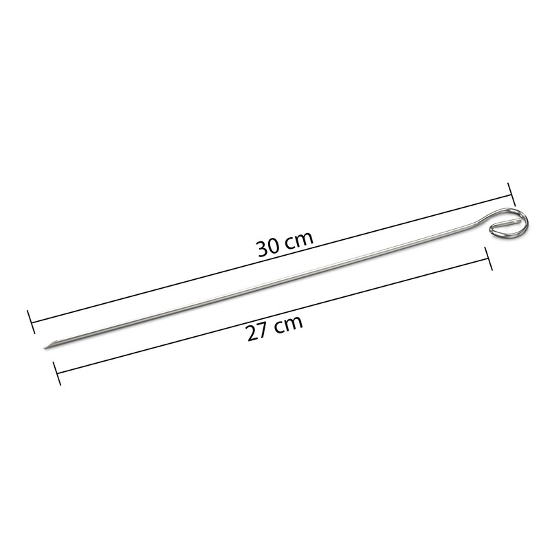 Buddy's BBQ Stainless Steel Barbecue Skewers, 12 x 30 cm