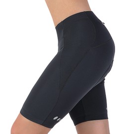 beroy Women Padded Bike Shorts Ladies Cycling Shorts Padding 4D Padded MTB Shorts with Pocket, 318black, Small