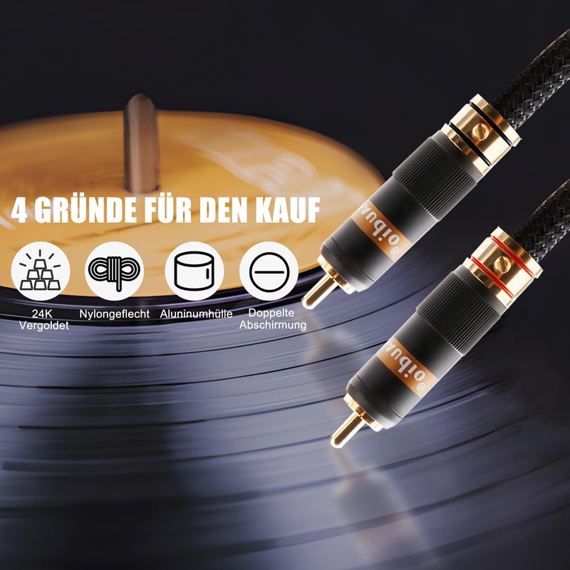 Monosaudio A202R Heavy Duty RCA Phono Cable - Pure Copper