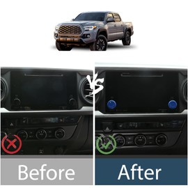 Lcojicep Car Centre Console Air Conditioner Volume Knob Button Circle Cover Compatible with Tacoma 2015-2022 Auto Rear View Mirror Adjustment Knob Decor Accessories (ABS Blue)