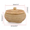 IGNPION Rattan Storage Basket with lid Multi-Purpose Decorative Storage Baskets