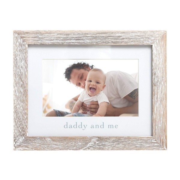 Pearhead Daddy And Me Rustic Keepsake Baby Frame, Gender-Neutral Dad And Baby Picture Frame, Baby Nursery Décor, Baby's First Christmas Gift, Holiday Gift Ideas, Baby Holiday Gifts