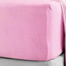 KHIM® 100% Soft Brushed Cotton Flannelette | 16Inch/40CM Extra Deep Fitted Sheets | Super King - Pink
