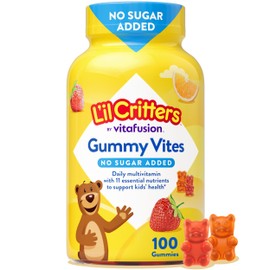 L'il Critters Gummy Vites - Multivitamínico diario de gomitas sin azúcar añadido para niños de 2 años en adelante, vitamina C, D3 para sabores inmunol
