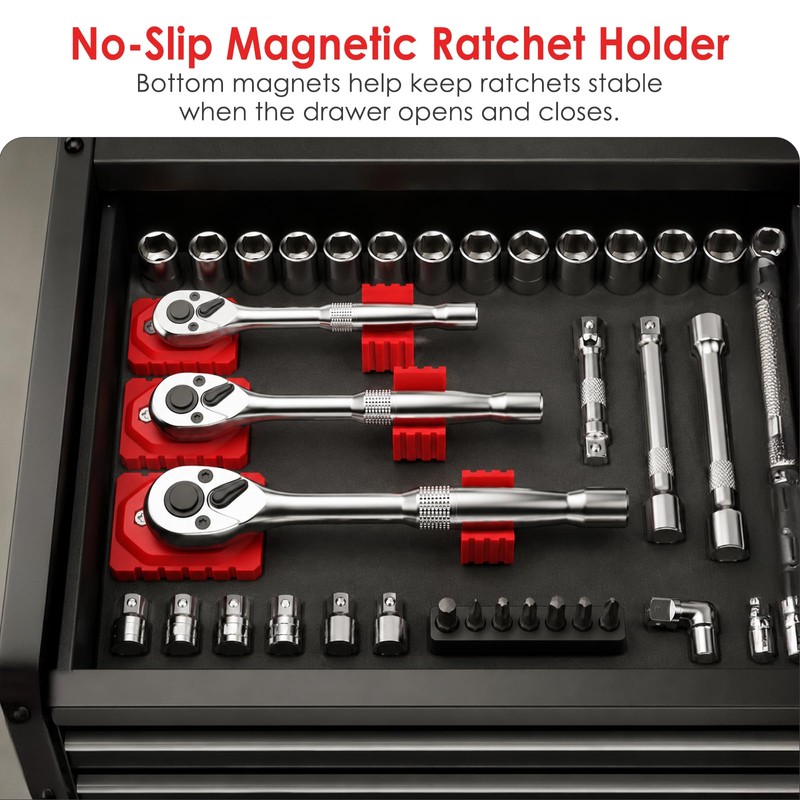 Ratchet Organizer Kit, 3 Pack 1/4" 3/8" 1/2" with 9