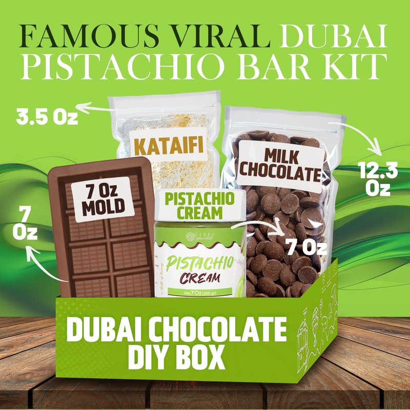 Dubai Chocolate Bar DIY Kit – Includes Mold, 12.3 oz