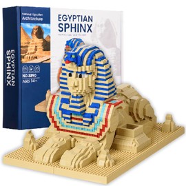 Aigidusansu The Egypt Pharaoh Sphinx Famous Landmark Model Set, 2700+pcs World Architecture Mini Diamond Blocks Bricks, Building Toy 3D Puzzle for Adults 14 Teens