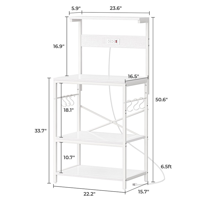 SUPERJARE Kitchen Bakers Rack with Power Outlet, Coffee Bar Table