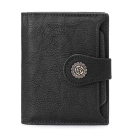 CLUCI Small Wallets for Women Leather Bifold Compact Credit Card Holder with ID Window Ladies Zipper Coin Purse