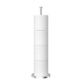 Toilet Paper Holder Stand(with Reserve Function), Free-Standing Spare Rolls Storage Holder, Stainless Steel, Modern Design
