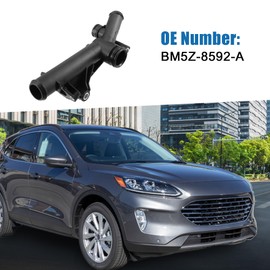 A ABSOPRO Water Outlet Connect Adapter BM5Z-8592-A for Ford Escape 2013-2016 Plastic Metal Black (Set of 1)