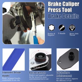 Brake Caliper Press Tool, Brake Caliper Tool Spreader, 4 in 1 Universal Disc Brake Caliper Compression Tool Ratchet Piston Spreader Automotive Tools for Car Brake Repair Installation Blue