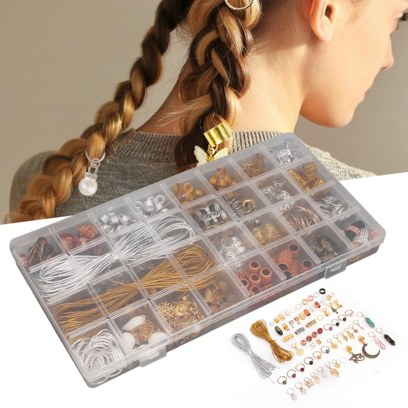 Cuentas de Pelo para Trenzas de Mujer (200 piezas) con