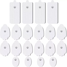 AVCOO TENES 유닛 전극 패드 20팩 3.5mm 버튼 리드 와이어를 사용하여 벨리푸 Nursal 근육 자극기와 AVCOO TENES Unit Electrode Pad 20-Pack 3.5mm Button Lead Wire for Bellypu Nursal Muscle Stimulator