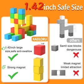 Magnetic Blocks for Toddlers Toys,1.42 Inch Building Blocks Toys for 3 4 5 6 7 8+Years Old Boys Girls, Magnetic Cubes for Kids STEM Montessori Toy Educational Sensory Magnet Toy for Kids Age 1-3 3-5