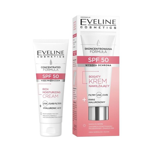 Eveline Cosmetics Advanced Hydrating SPF50 Moisturizer with Hyaluronic Acid for