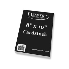 Premium Black 8x10 Cardstock - Thick Heavyweight 80lb Cover - 20 Sheets