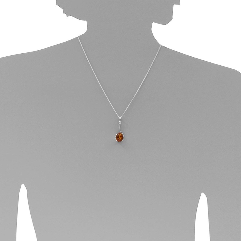 Lennja Pendant 925/000 Silver Amber, Sterling Silver, Amber