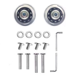 1 Pair/2pcs Luggage Suitcase Replacement Wheels 60mm, Rubber Swivel Caster Wheels 6mm Bearings Repair Kits (Black&Clear, D60xID6xW18mm/2.36"x0.23"x0.7")