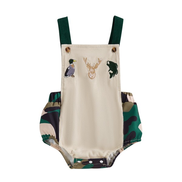 Baby Boy Summer Clothes Farm Animal Embroidery Bubble Romper Sleeveless