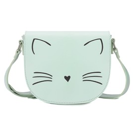 Gladdon Small Cat Shoulder Bag, Girls' Cute Handbag, Teenagers and Children Cat Bag, Green, Fashionable