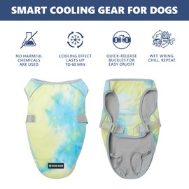 Spark Paws Dog Cooling Vest - SPF 50 UV Sun Protection - Summer Heat Relief Gear for Dogs, Lightweight, Evaporative Cooling - Dog Anxiety Relief Vest During Hot Days - Tropical Storm, Small