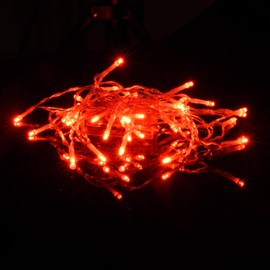 Karlling Battery Operated Christmas Lights,8 Flashing Mode 13 ft Short Clear Wire Led Fairy Light String with Timer for Small Mini Xmas Tree and Wedding Party Indoor/Outdoor Decoration (Red, 1Pack)