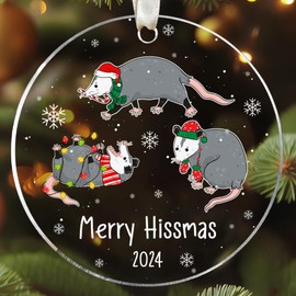 Opossum Ornament - Opossum Christmas Ornaments - Opossum Gifts - Opossum Ornaments for Christmas Tree - Opossum Gifts for Women, Men - Opossum Lovers Gifts - Acrylic Christmas Opossum Ornament