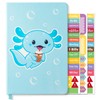 PANTIDE Axolotl Hardcover Ruled Journal Notebook with Planner Stickers, A5