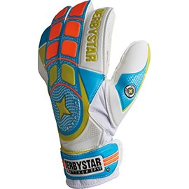Derbystar Unisex's Attack XP11 Goalkeeper Gloves, White/Blue/Orange, 9.5