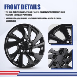 Winjet Hubcaps/Wheel Covers fits for Hyundai Elantra Sedan, 15 Inch Hubcaps Set of 4 for Hyundai Elantra Sedan 2017-2020 Heavy Duty Construction - [Only Fit Iron Hub - Steel Wheel] (Black Lacquer)