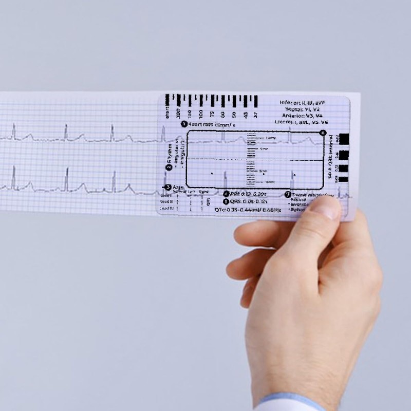 Transparent ECG ruler Transparently EKG Pocket Card Measuring Tool Pocket