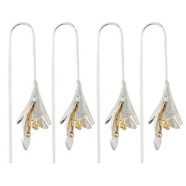 2 Pairs of Flower Earrings, Drop Earrings for Women, Sterling Silver Earrings for Women, Flower Earrings for Women, 925 Silver Earrings, Orchid Earrings, Silver Earrings