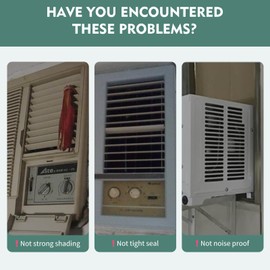 Window Air Conditioner,Side Insulated Foam Panel, Summer/Winter Heat and Draft Insulating,Two-Piece Panels Window Seal,with 4 Pressure Strips