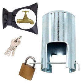 （なないろ館）Outdoor Water Faucet Lock with Mischief Prevention and Unauthorized Use Prevention, Water Tap, Water Valve for Garden, Outside, Farm, Public Facilities, Park, School, with Freeze-Proof Cover